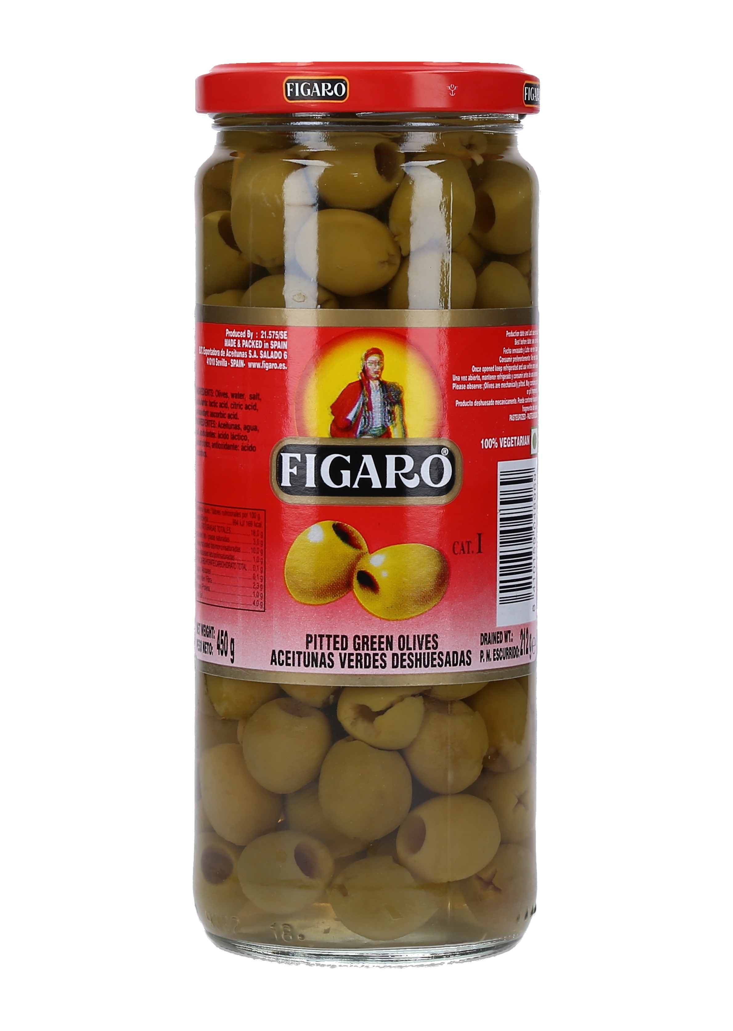 ACEITUNAS VERDES MANZAN S/SEMILLA FIGARO CAJA 12/450 GRS