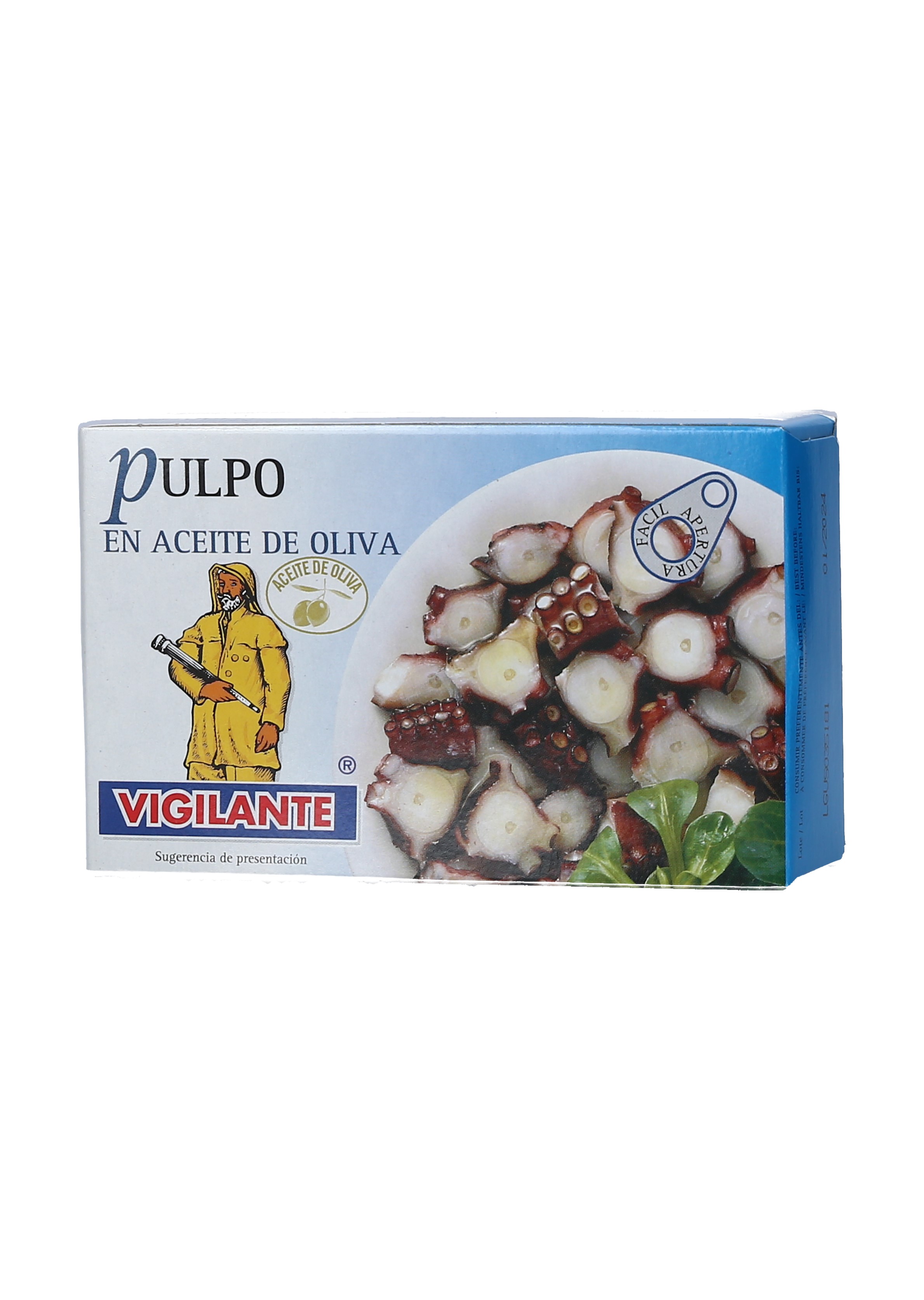 PULPO EN ACEITE DE OLIVA VIGILANTE CAJA 50/115 GRS