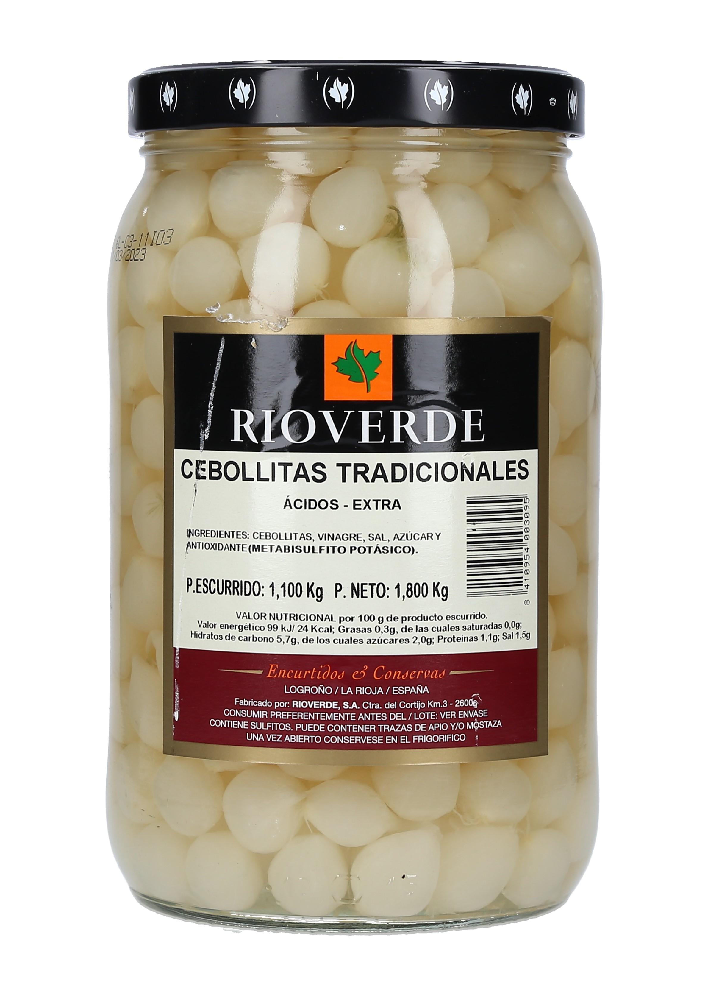 CEBOLLITAS BLANCAS TRADICIONAL RIOVERDE CAJA 6/1800 GR.