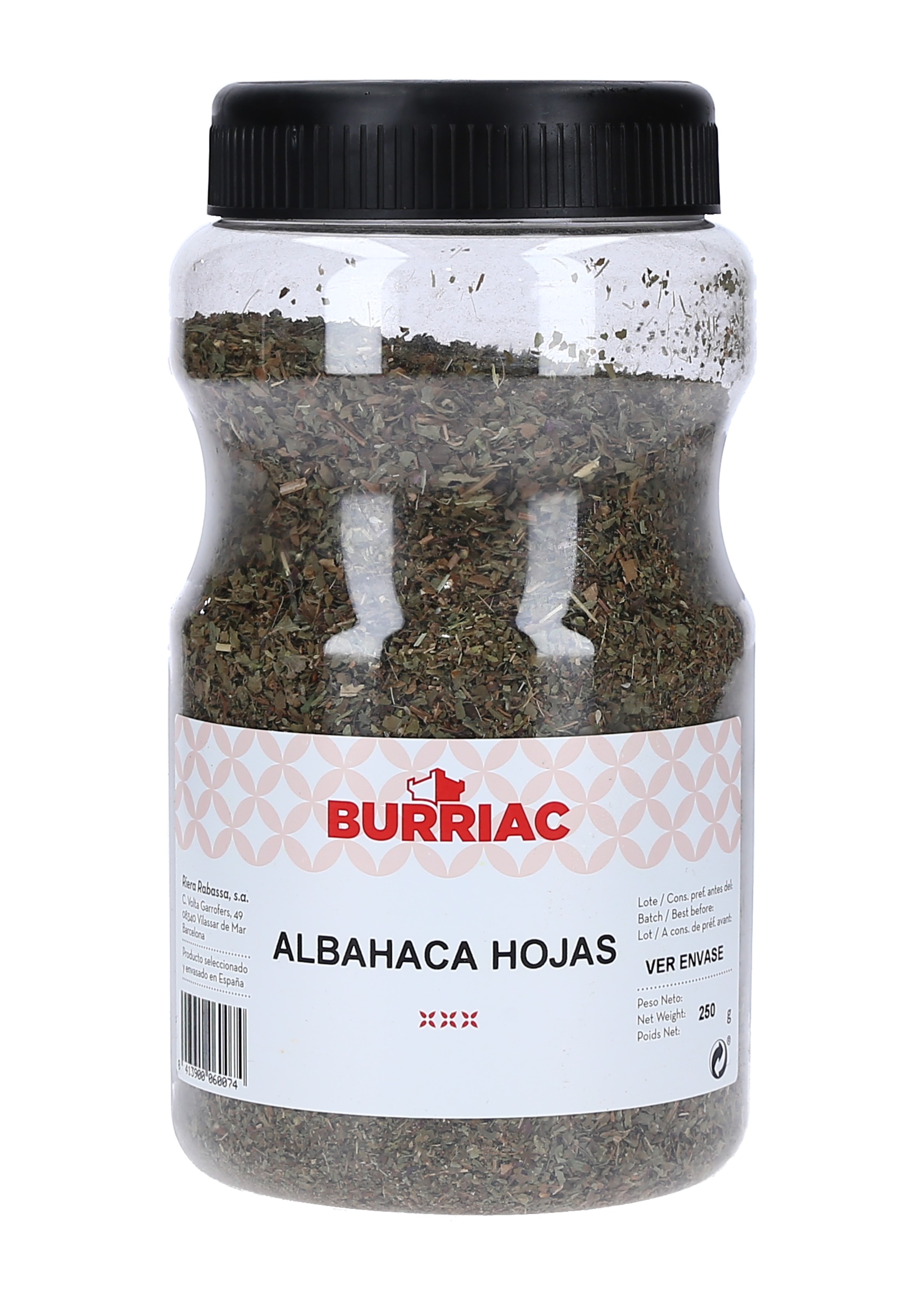 ALBAHACA HOJAS (BASIL) BURRIAC 1000 C.C. UND. 1/250 GRS.