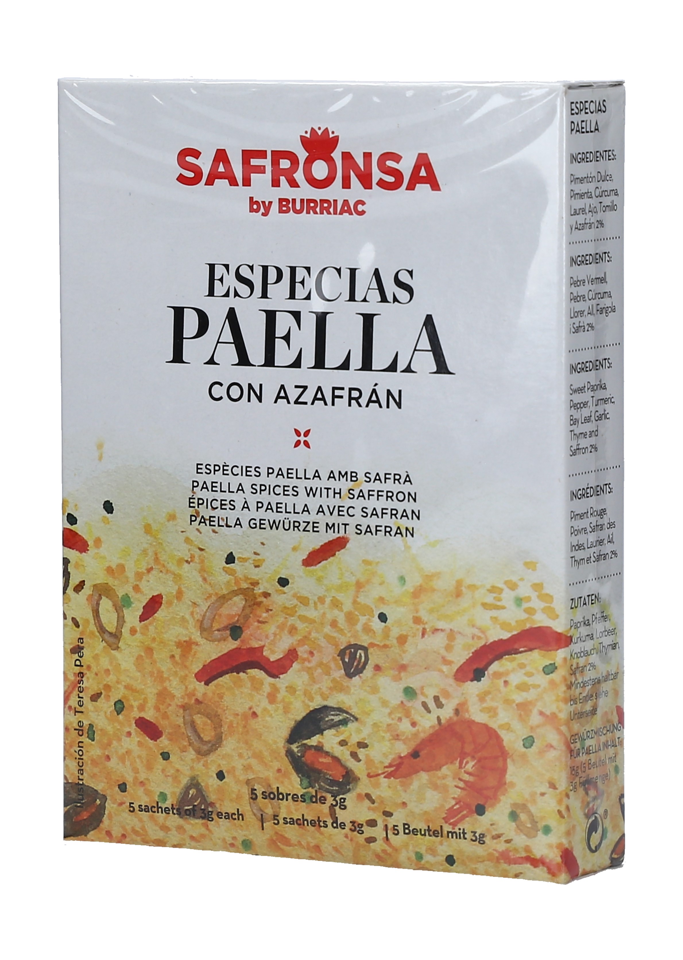 ESPECIAS PAELLA CON AZAFRAN SAFRONSA CAJA 12/5 SOBRE