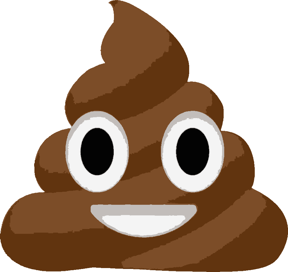 Poop Emoji stencil, painted in 5 colors