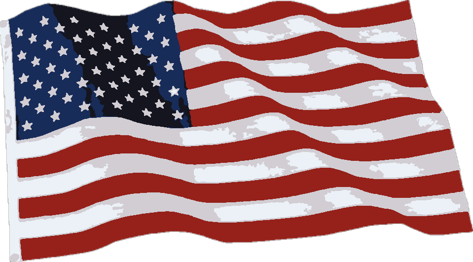American Flag stencil, painted in 5 colors