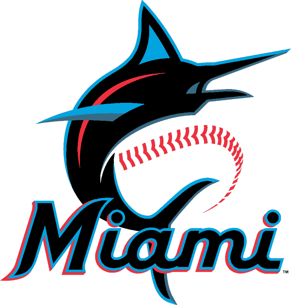 Miami Marlins stencil, painted in 5 colors