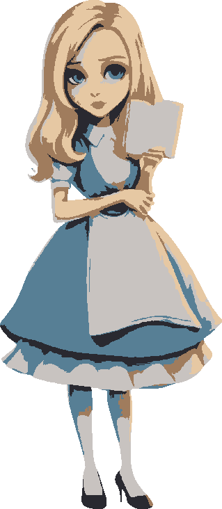 Alice in Wonderland stencil, painted in 5 colors