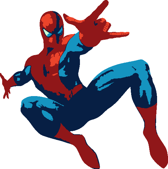 Spider-Man stencil, painted in 5 colors