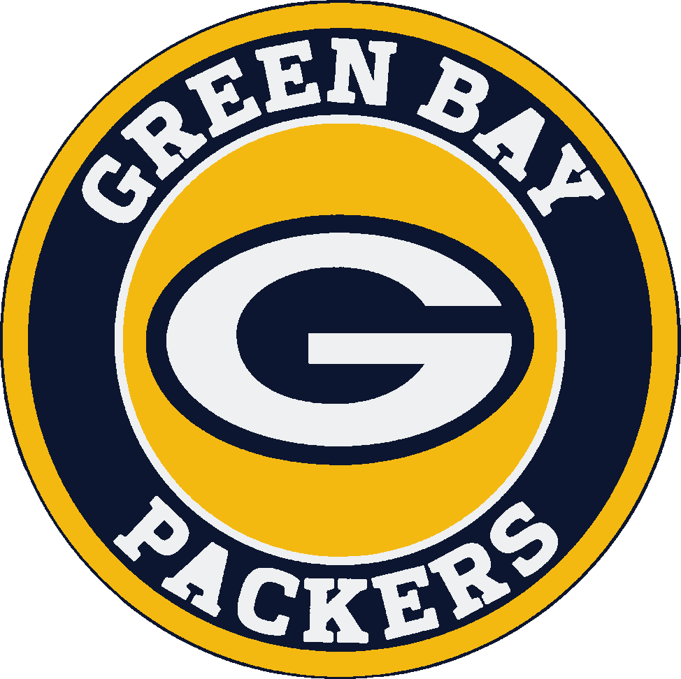 Green Bay Packers stencil, painted in 3 colors