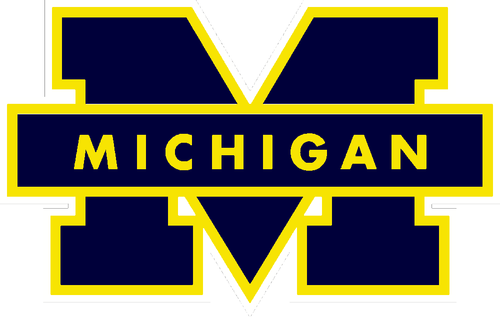 University of Michigan stencil, painted in 3 colors
