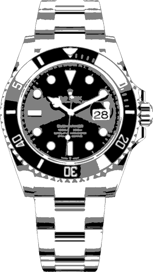 Submariner stencil, painted in 3 grays