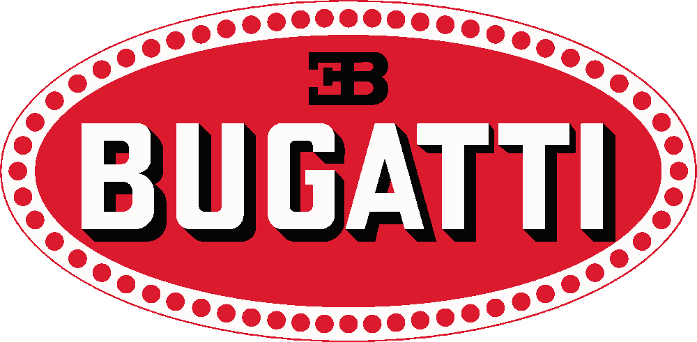 Bugatti EB Oval stencil, painted in 3 colors