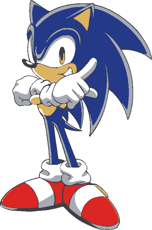 Sonic the Hedgehog stencil, painted in 6 colors