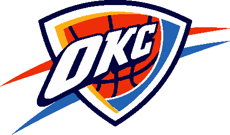 Oklahoma City Thunder stencil, painted in 5 colors