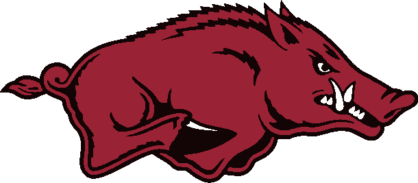 Arkansas Razorbacks stencil, painted in 3 colors