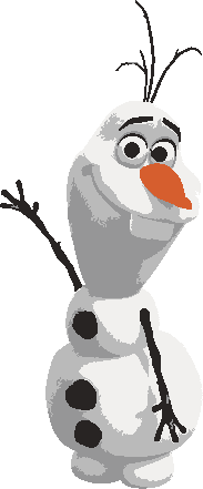 Olaf stencil, painted in 5 colors