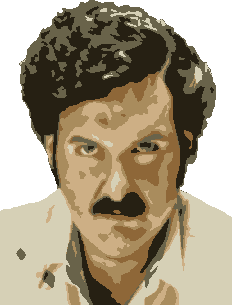 Pablo Escobar stencil, painted in 6 colors