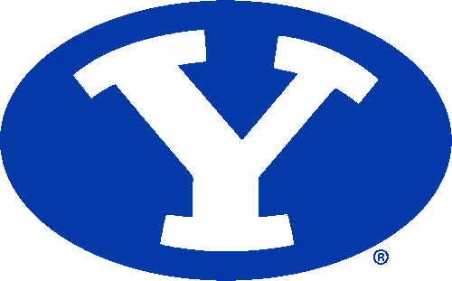 BYU Cougars stencil, painted in 2 colors