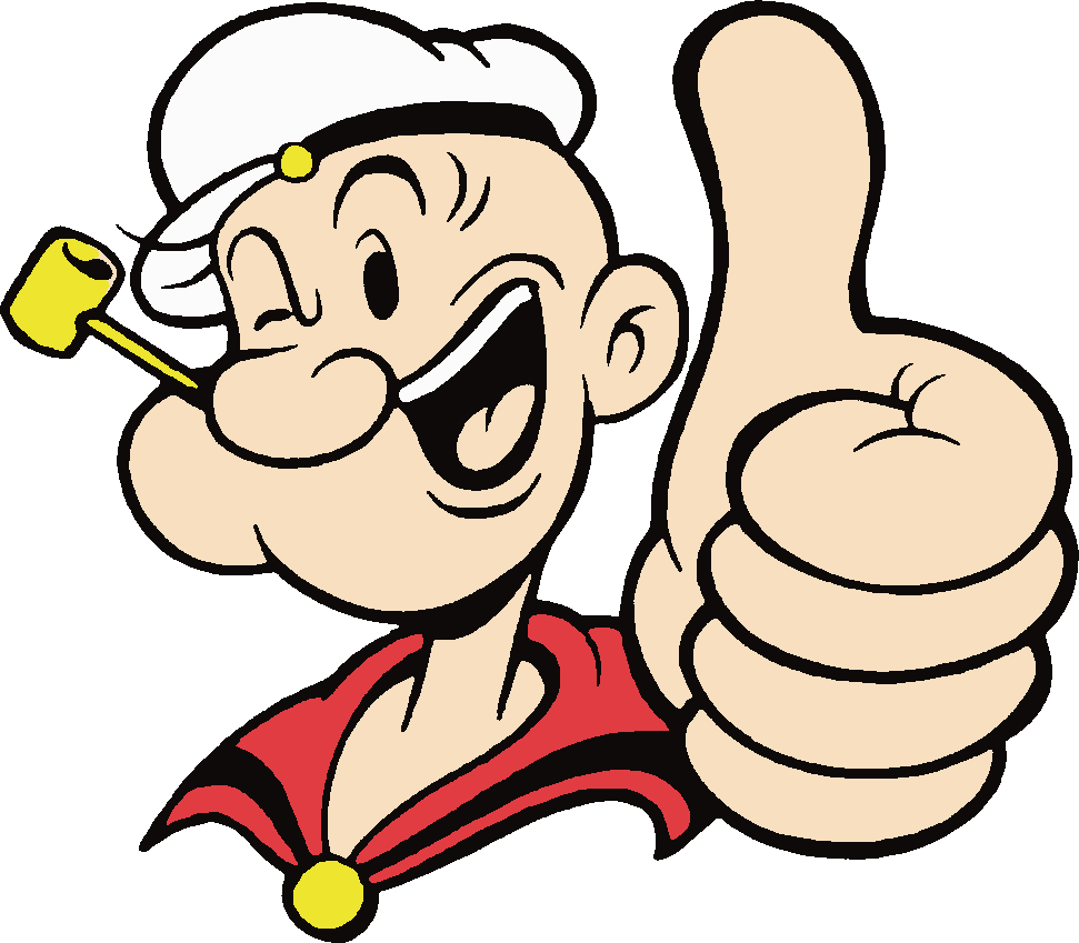 Popeye stencil, painted in 5 colors