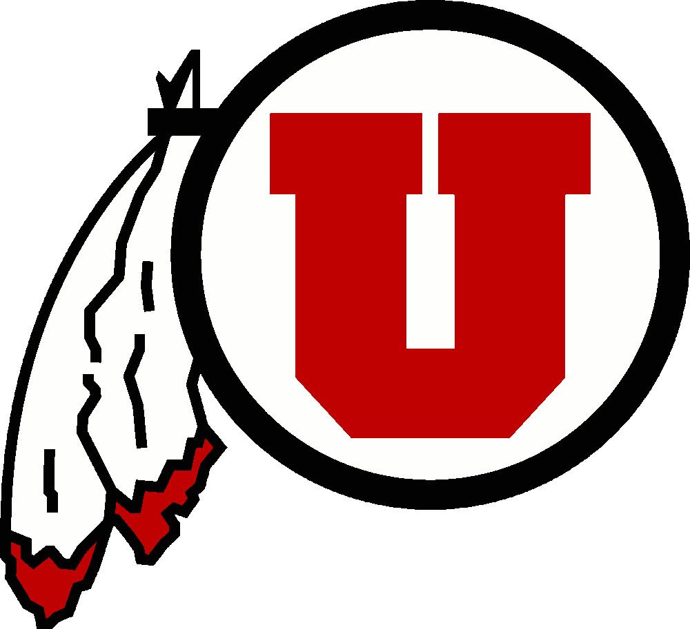 Utah Utes stencil, painted in 3 colors