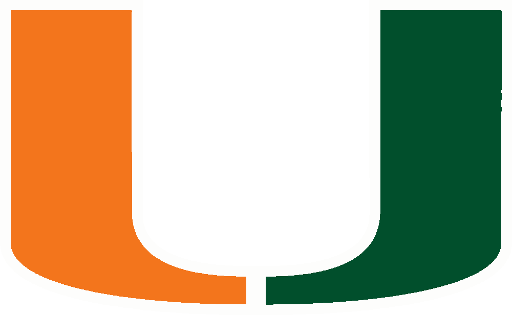 Miami Hurricanes stencil, painted in 3 colors