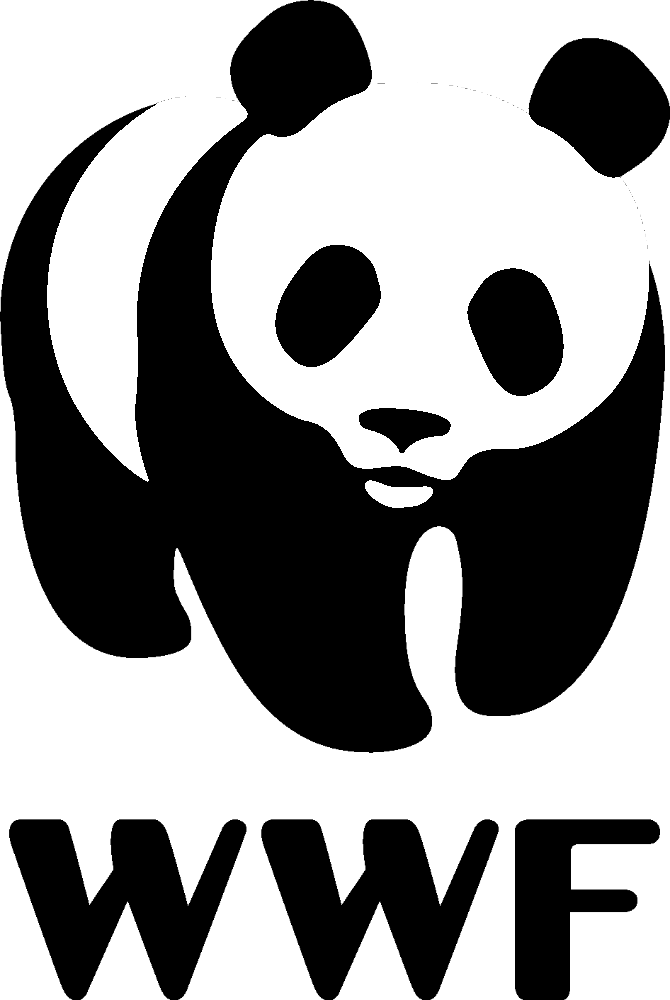 WWF Panda Logo stencil, painted in 2 grays