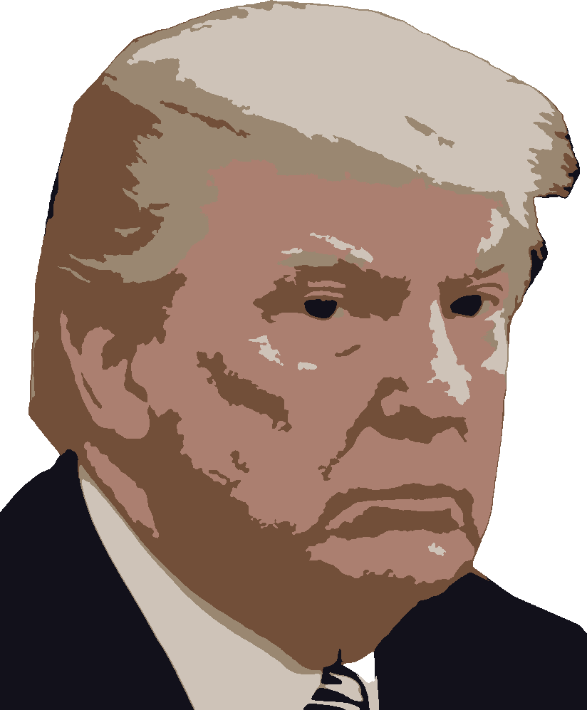 President Donald Trump stencil, painted in 5 colors