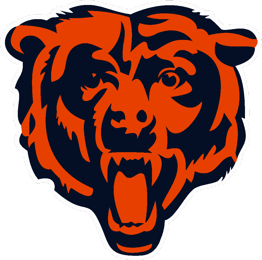 Chicago Bears stencil, painted in 3 colors