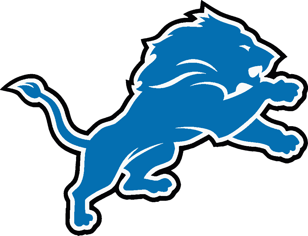 Detroit Lions stencil, painted in 3 colors
