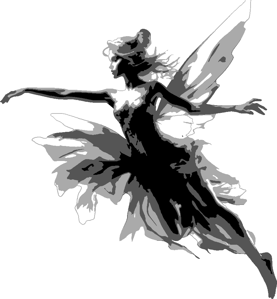 Fairy stencil, painted in 4 colors
