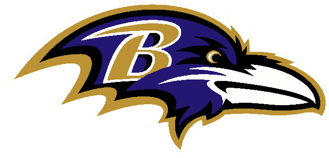 Baltimore Ravens stencil, painted in 4 colors