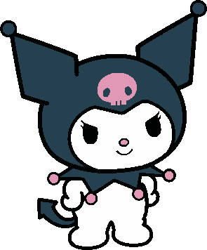 Kuromi stencil, painted in 4 colors