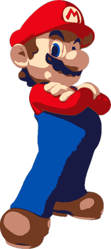 Mario stencil, painted in 7 colors