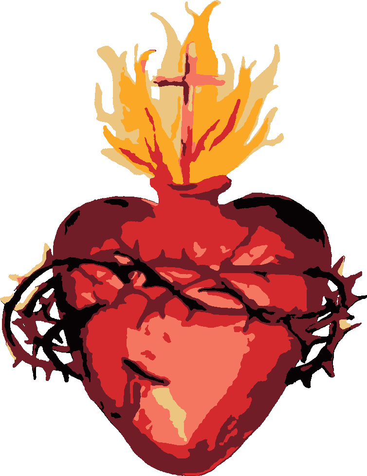 Sacred Heart stencil, painted in 6 colors