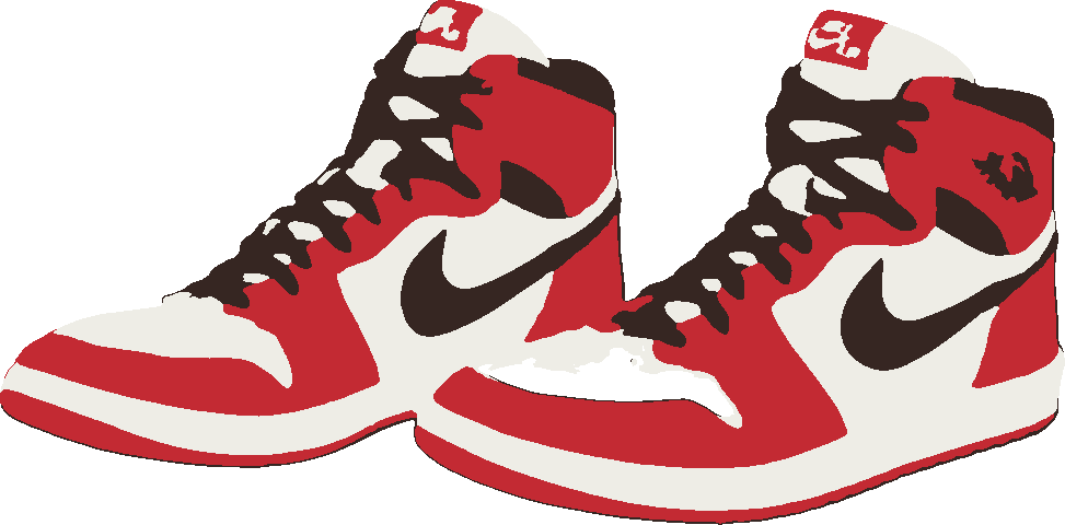 Air Jordans stencil, painted in 3 colors