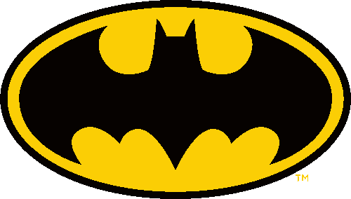 Batman Logo stencil, painted in 2 colors