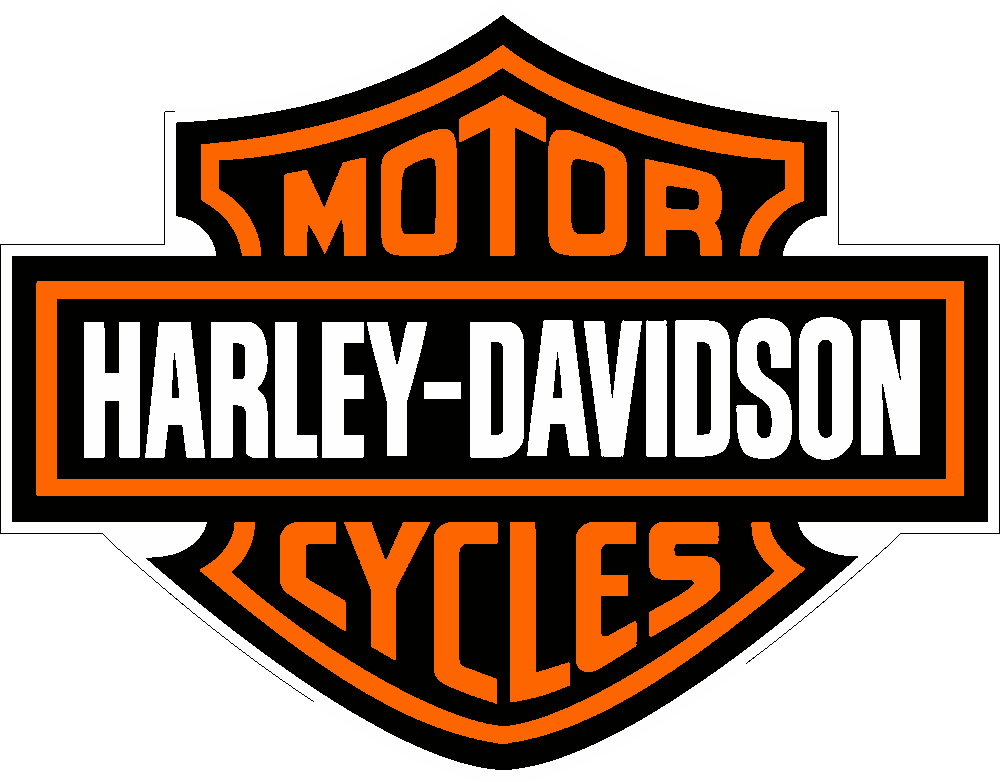 Harley Davidson Logo stencil, painted in 3 colors