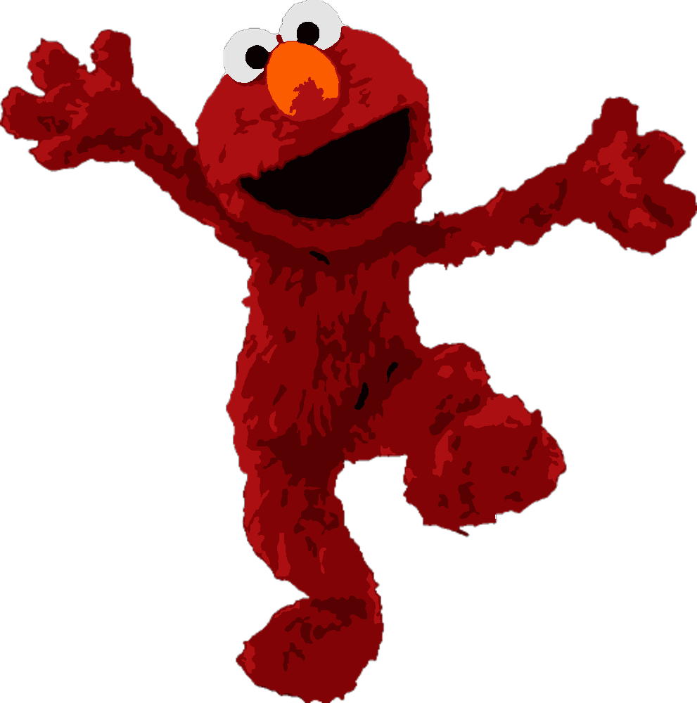 Elmo – Jumping stencil, painted in 6 colors