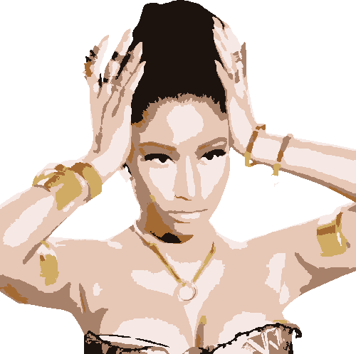 Nicki Minaj stencil, painted in 6 colors