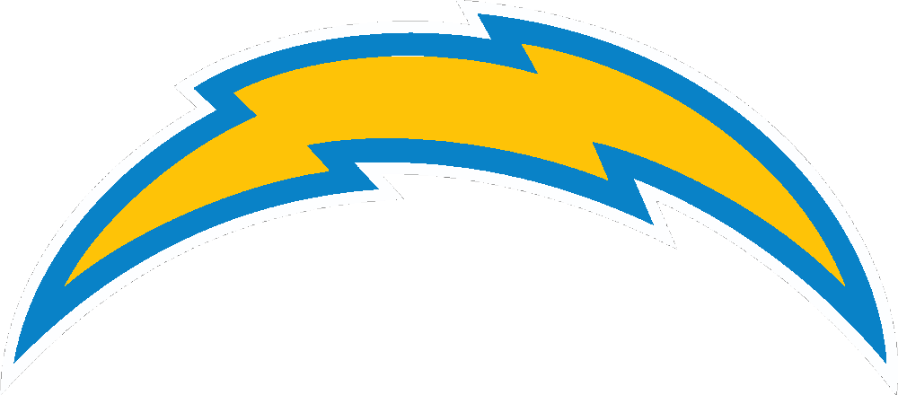 Los Angeles Chargers stencil, painted in 3 colors