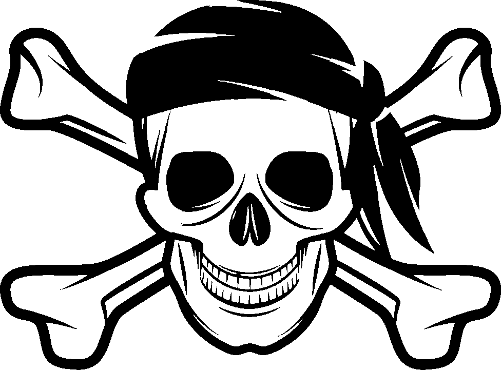 Jolly Roger stencil, painted as a single layer