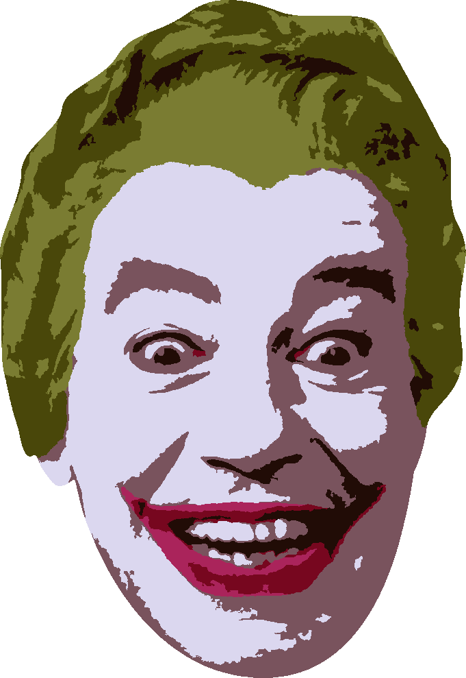 60s Joker stencil, painted in 7 colors