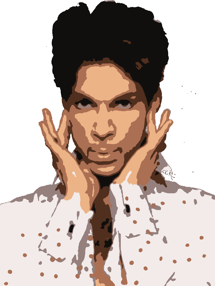 Prince Holding Ears stencil, painted in 6 colors