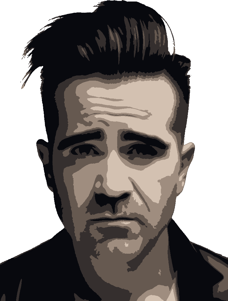 Colin Farrell stencil, painted in 5 colors