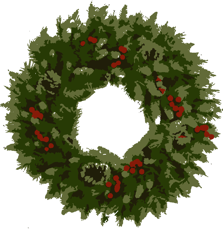 Holiday Wreath stencil, painted in 4 colors