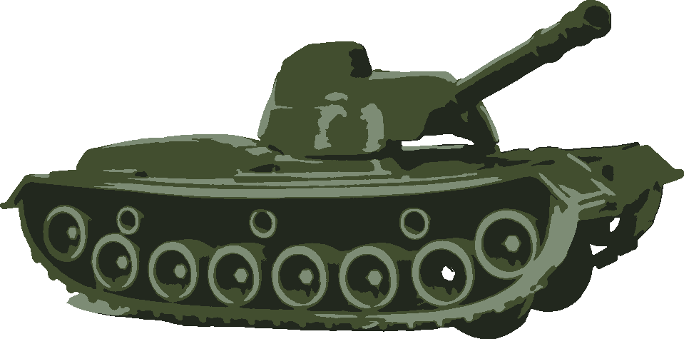 WW2 Army Tank stencil, painted in 3 colors