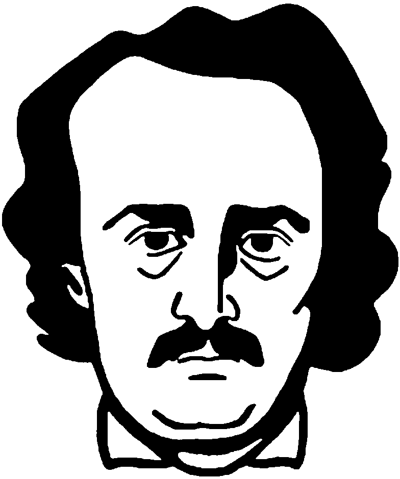 Edgar Allan Poe stencil, painted as a single layer