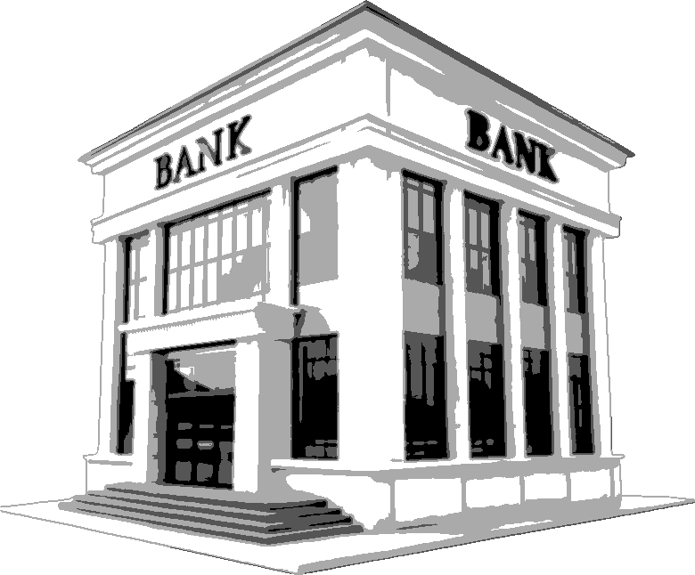 Bank stencil, painted in 4 grays