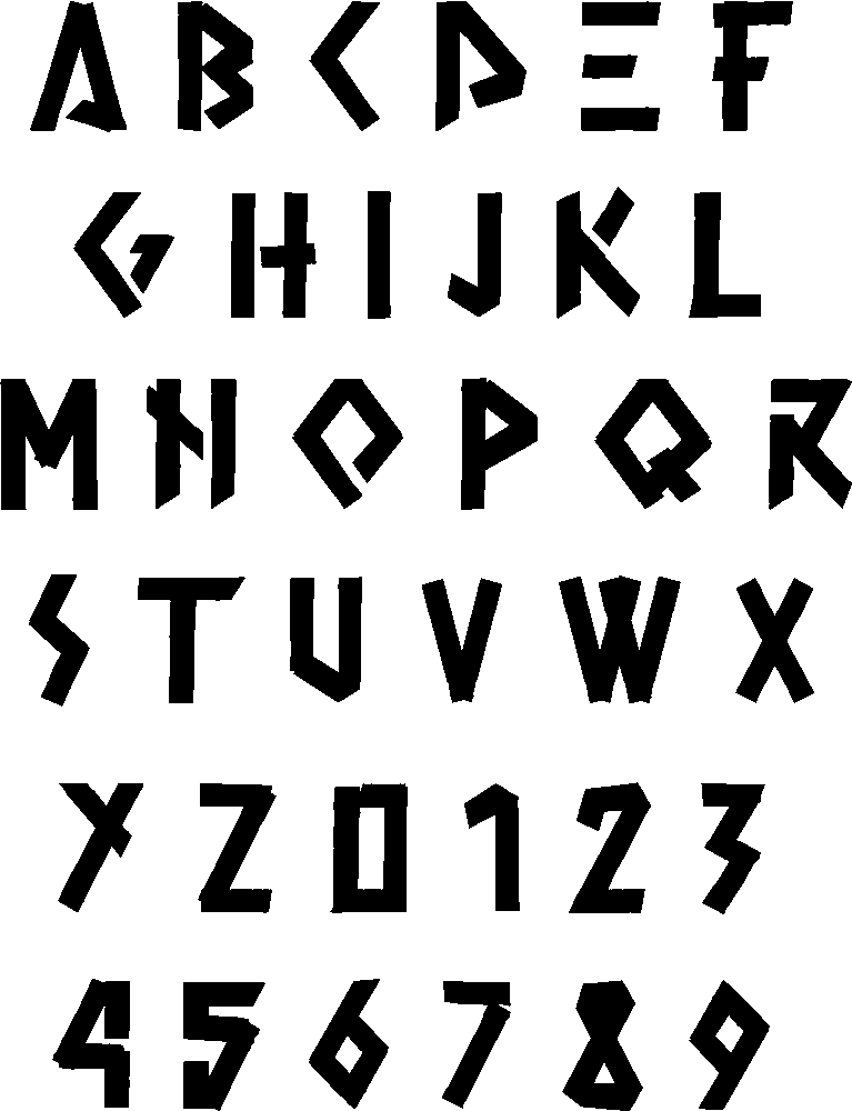 Masking Tape Letters stencil, painted as a single layer
