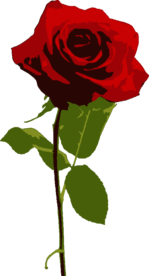 Red Rose stencil, painted in 5 colors