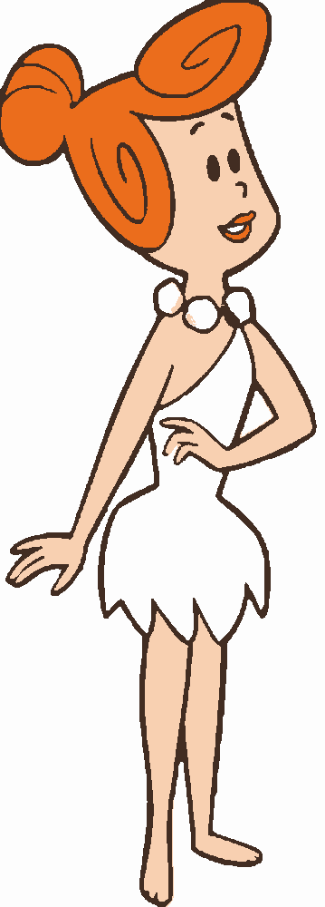 Wilma Flintstone stencil, painted in 4 colors