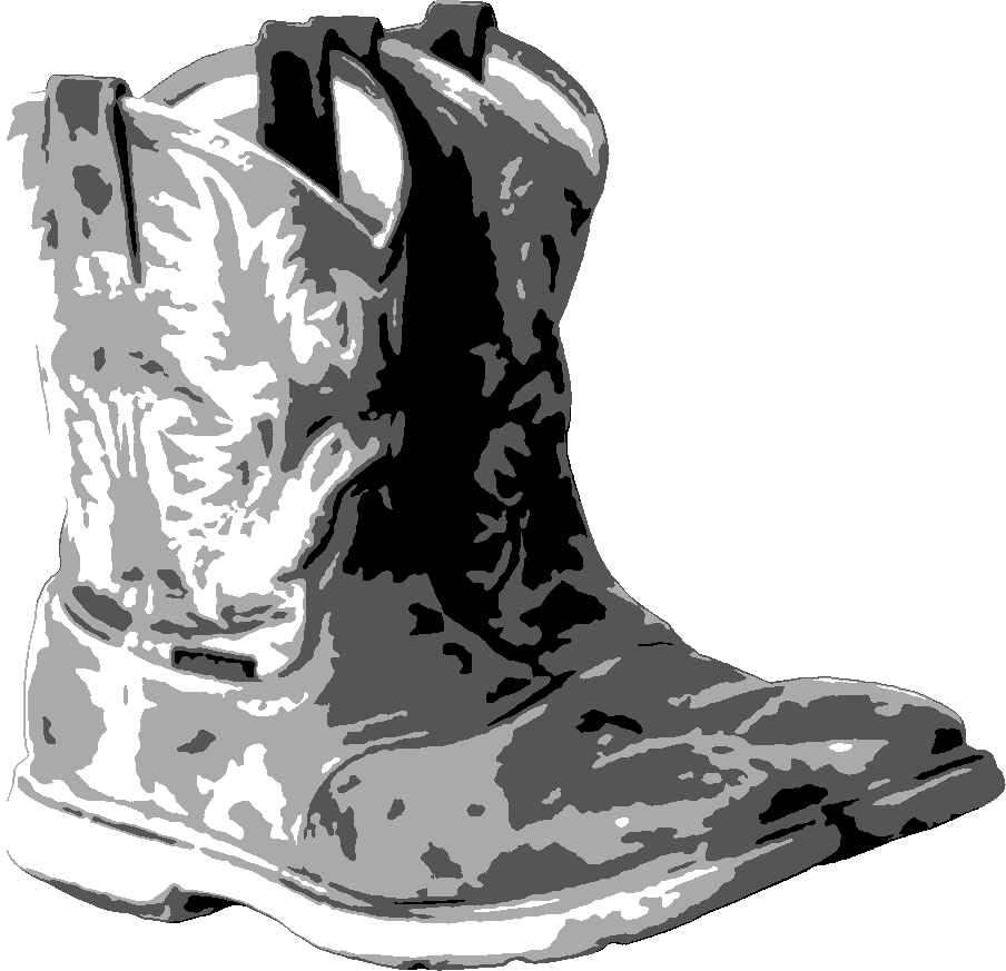 Boots stencil, painted in 4 grays
